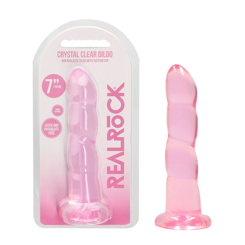 Realrock Non Realistic 7'' Dildo with Suction Cup - Pink